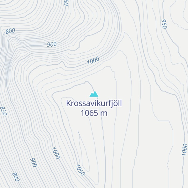 Map of Krossavíkurfjöll