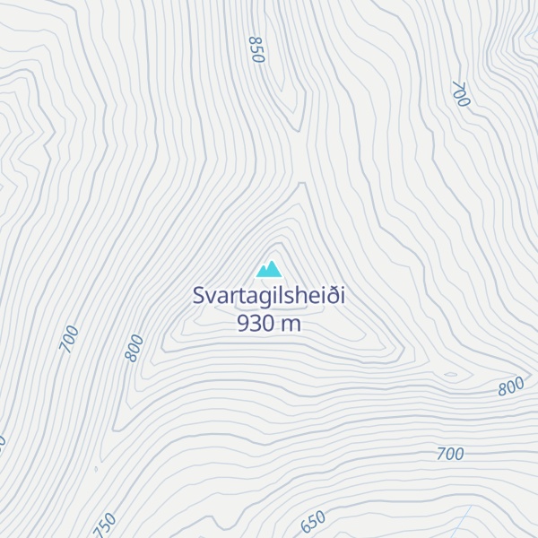 Map of Svartagilsheiði