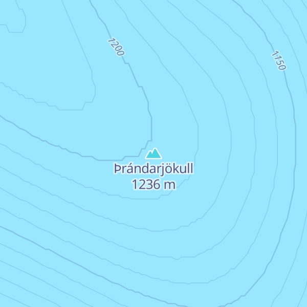 Map of Þrándarjökull