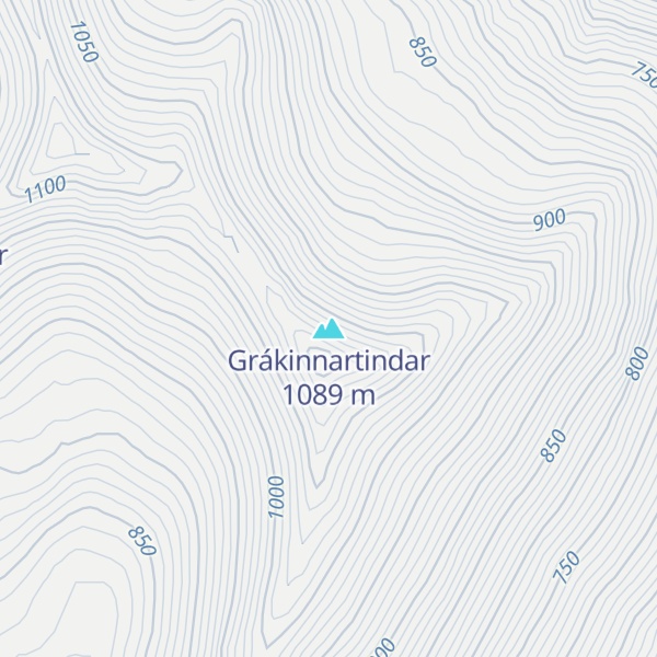 Map of Grákinnartindar