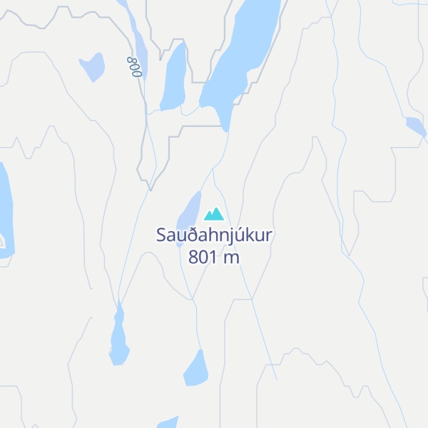 Map of Sauðahnjúkur