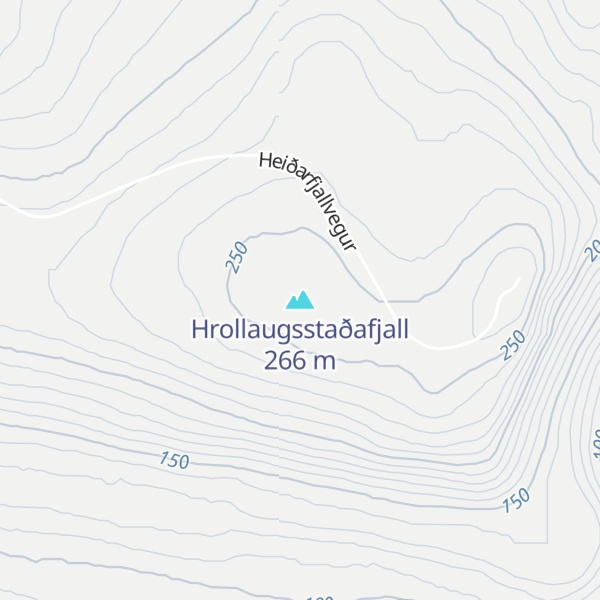 Map of Hrollaugsstaðafjall