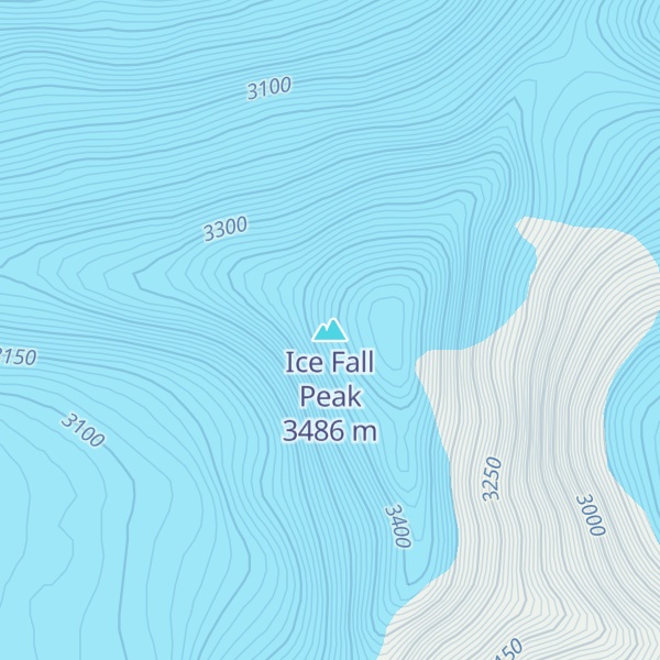 Map of Ice Fall Peak