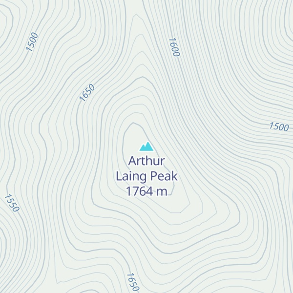 Map of Arthur Laing Peak