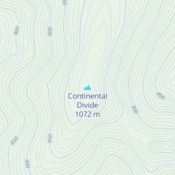 Map of Continental Divide