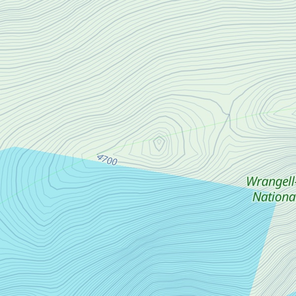 Map of Mount Bona-West Peak