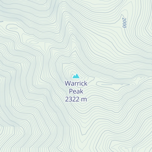 Map of Warrick Peak