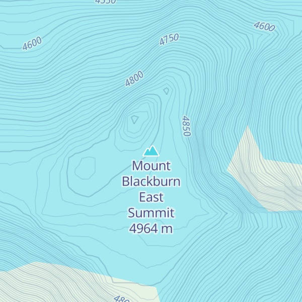 Map of Mount Blackburn East Summit