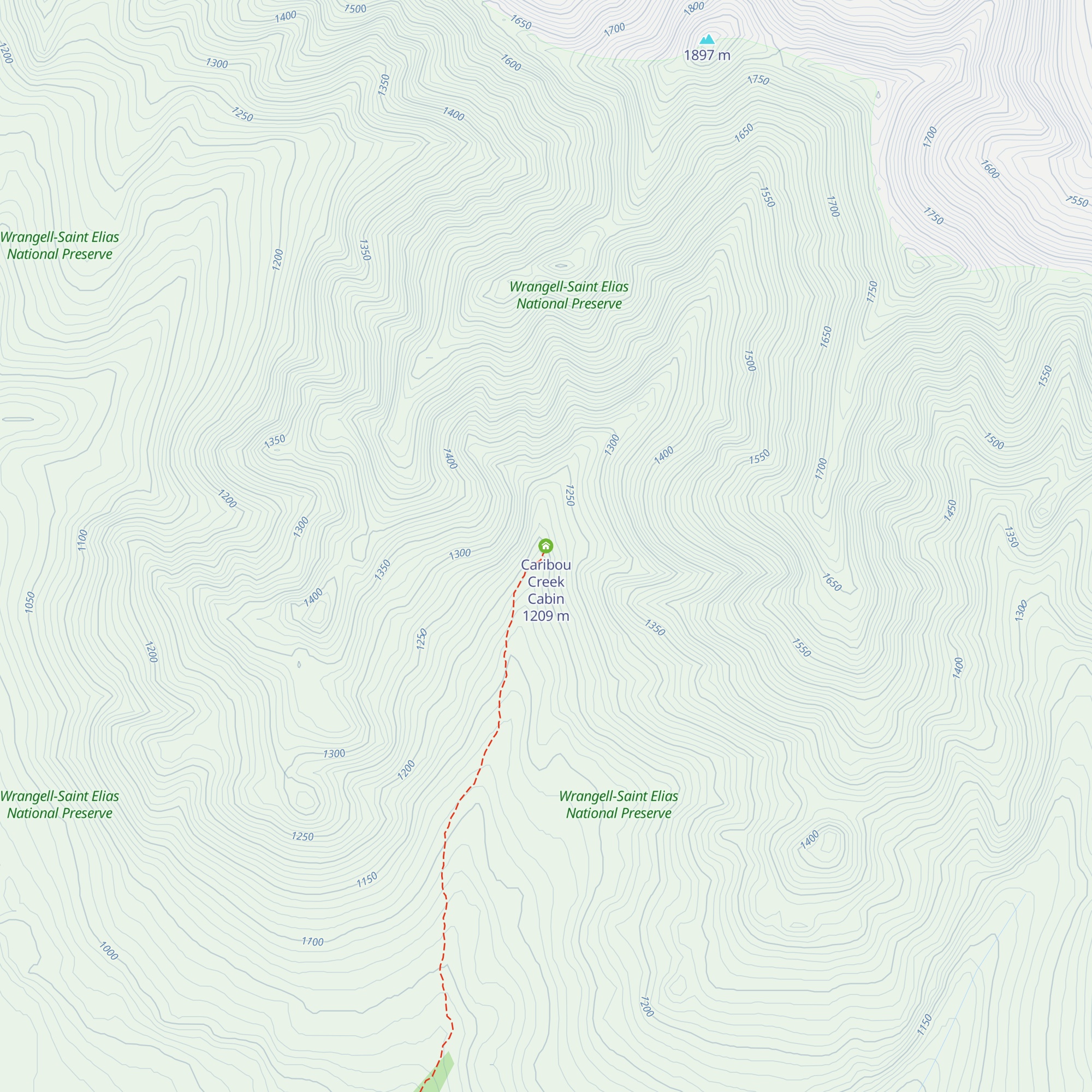 Caribou Creek Cabin map