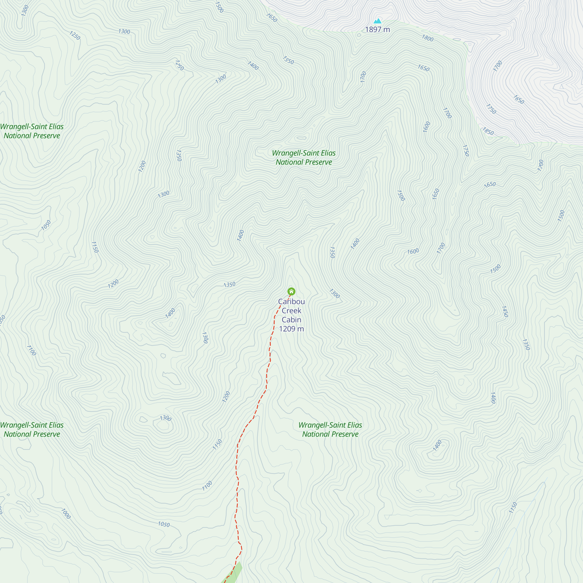 Caribou Creek Cabin map