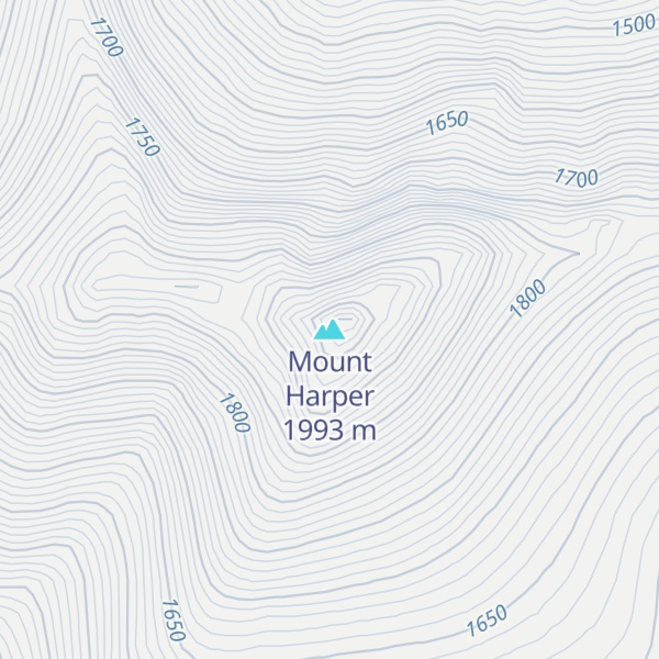 Map of Mount Harper