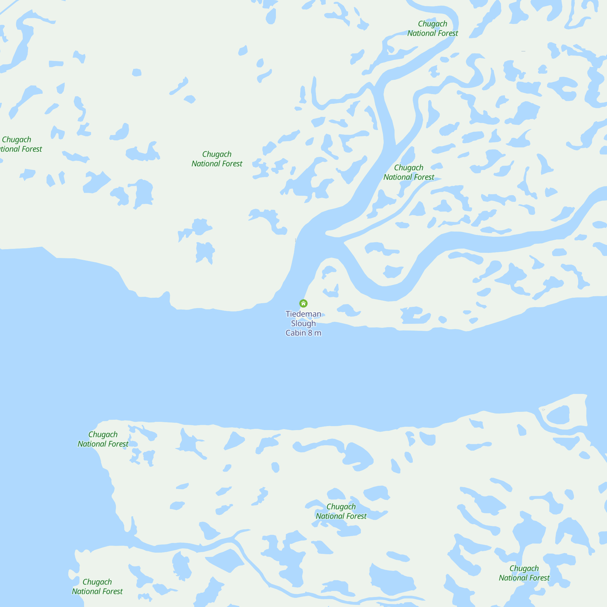 Tiedeman Slough Cabin map