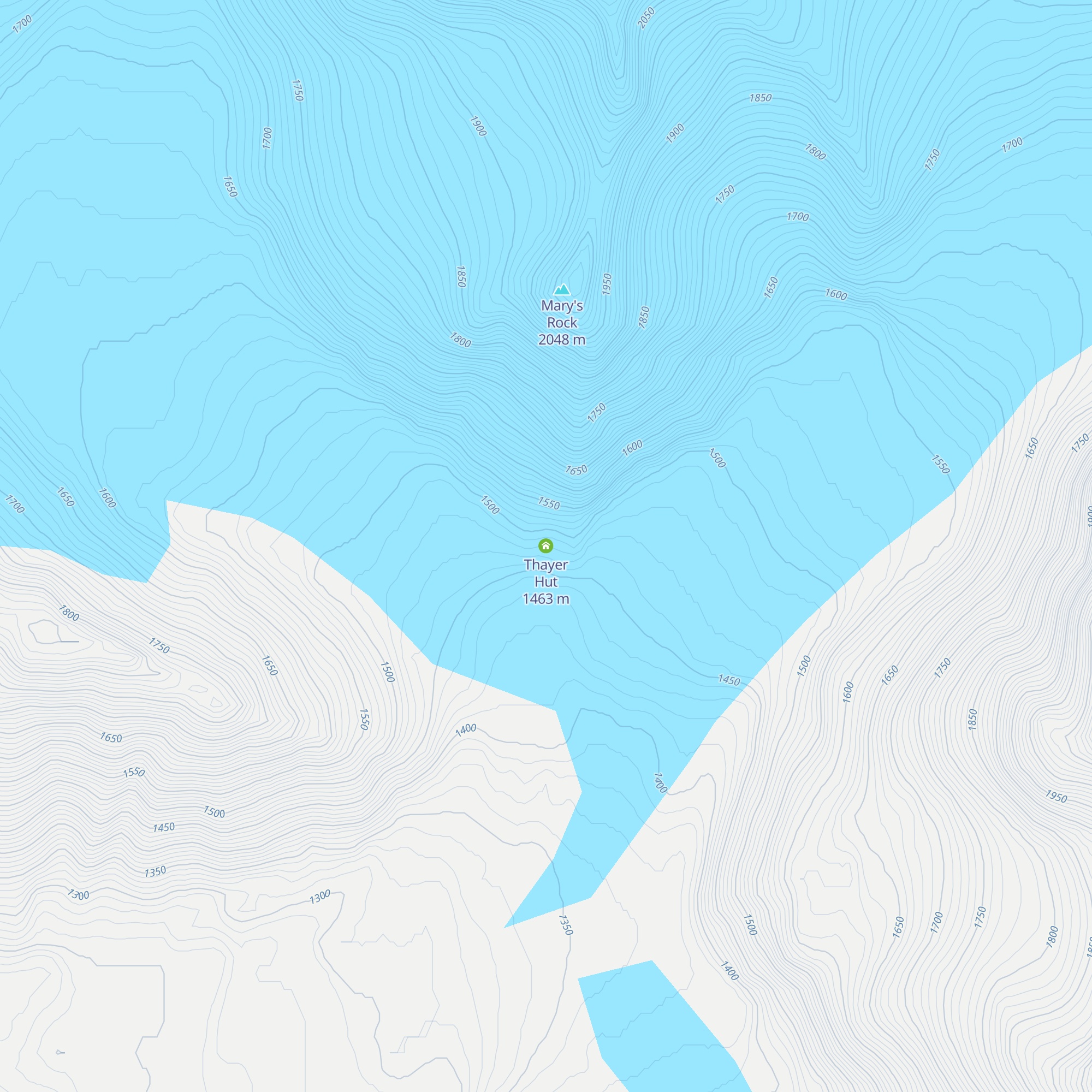 Thayer Hut map