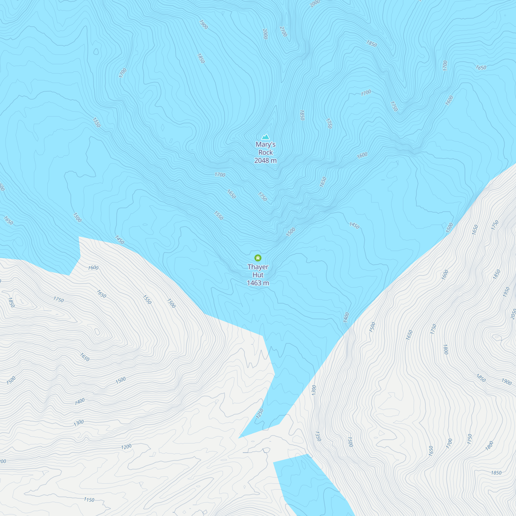 Thayer Hut map