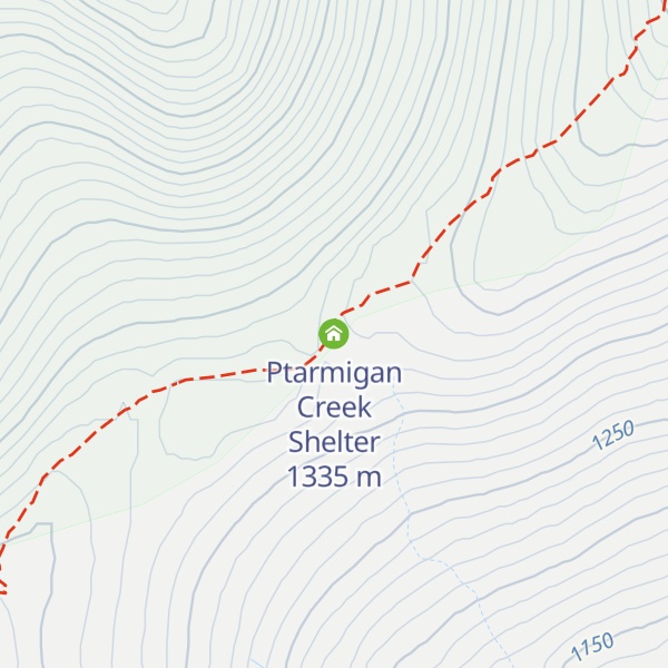 Map of Ptarmigan Creek Shelter