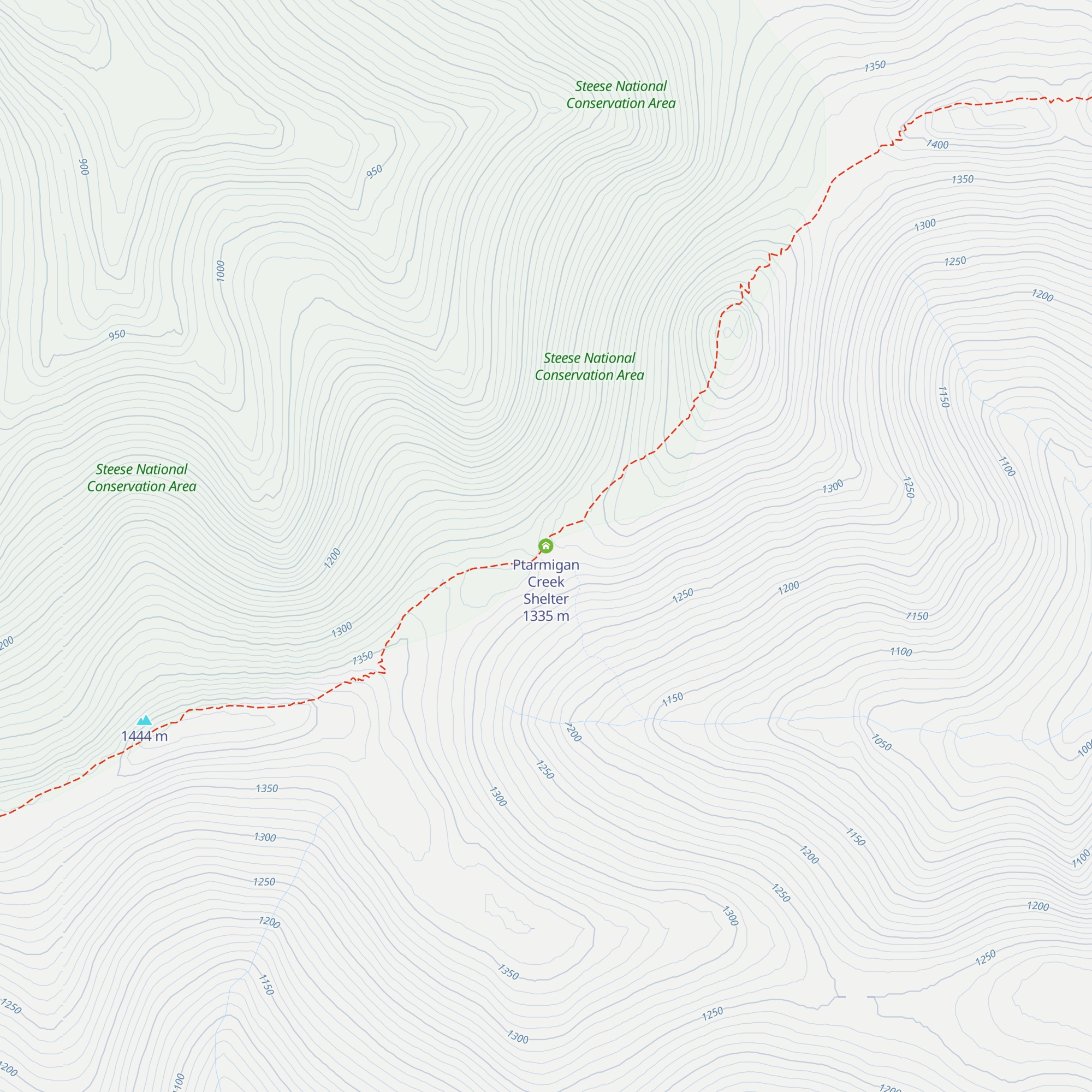 Ptarmigan Creek Shelter map