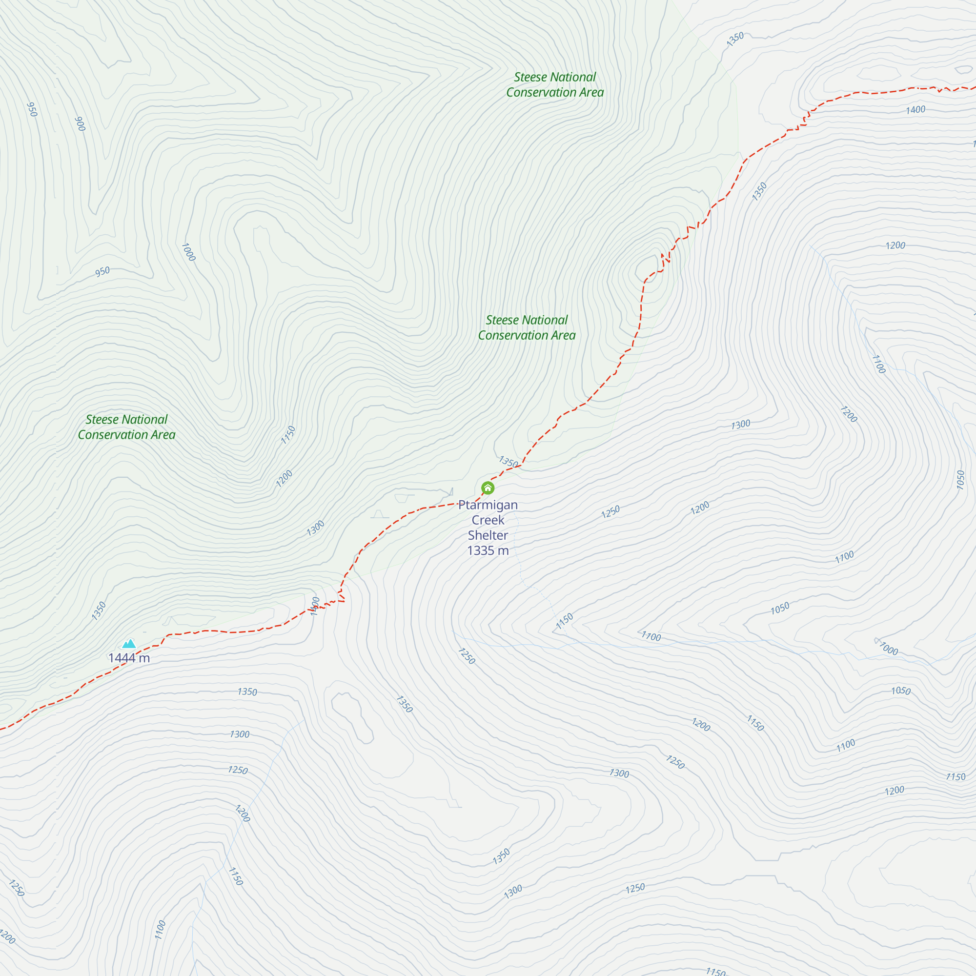 Ptarmigan Creek Shelter map