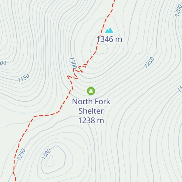 Map of North Fork Shelter