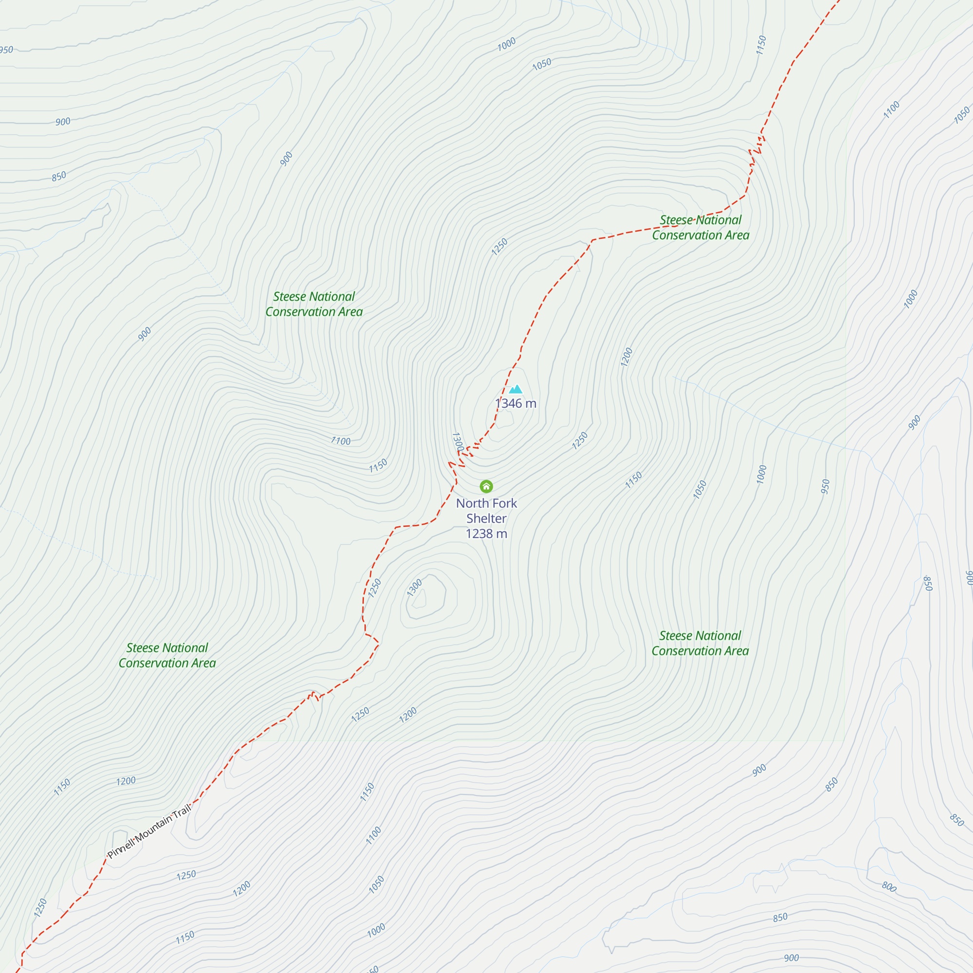 North Fork Shelter map