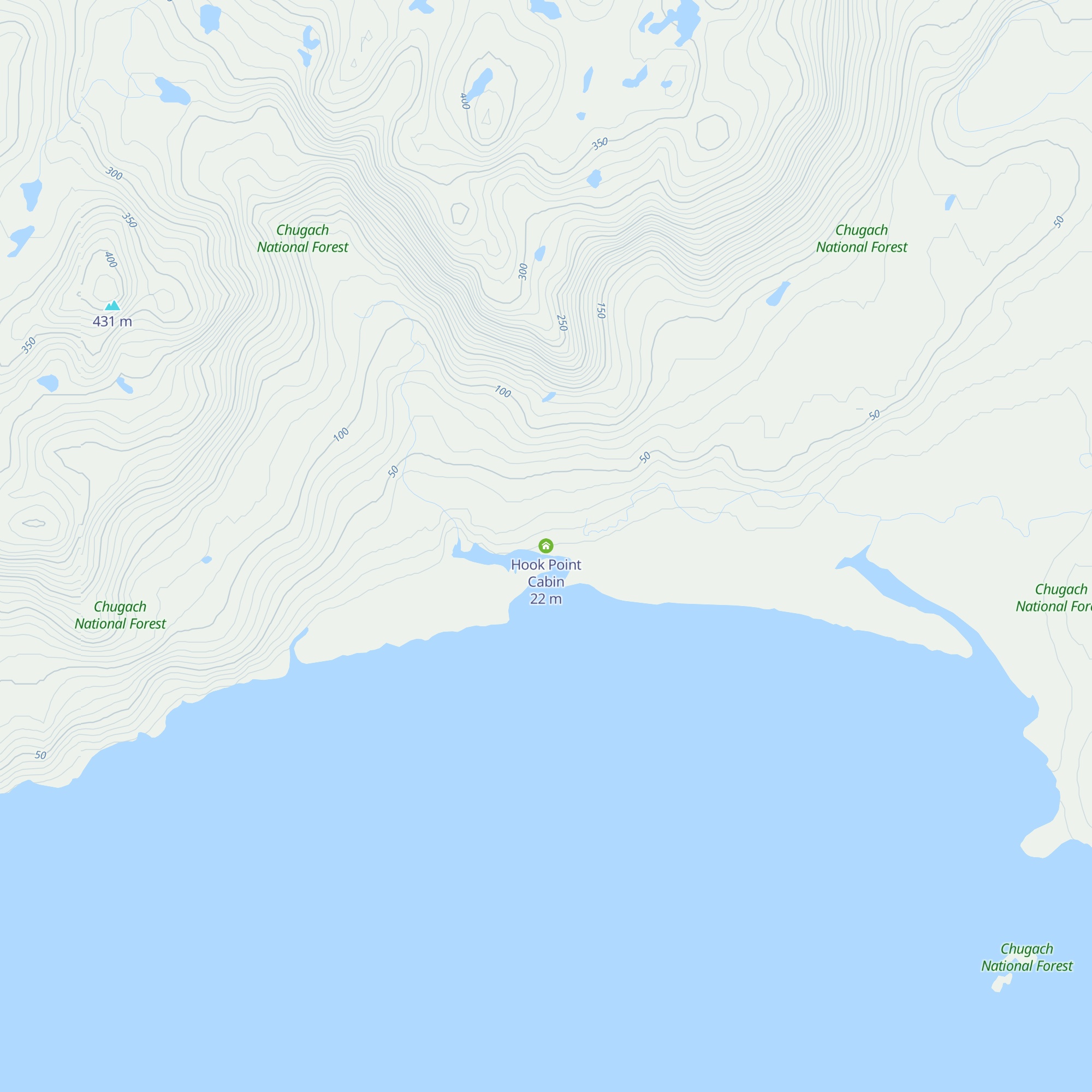 Hook Point Cabin map