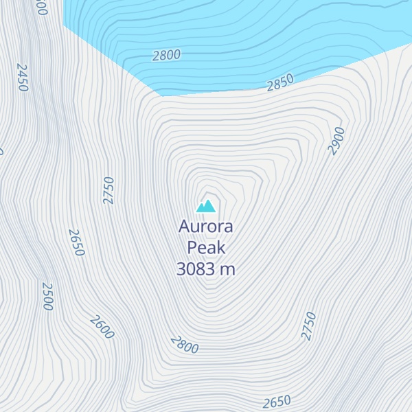 Map of Aurora Peak