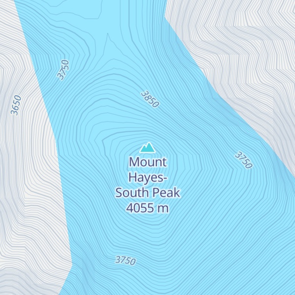 Map of Mount Hayes-South Peak