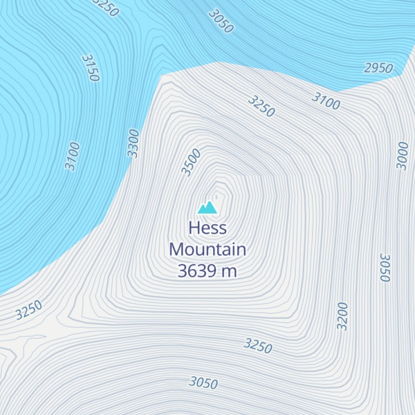 Map of Hess Mountain