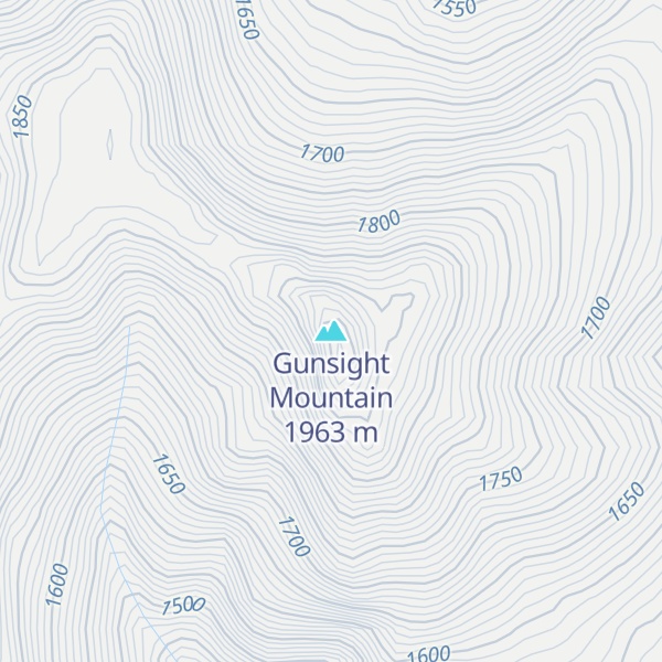 Map of Gunsight Mountain