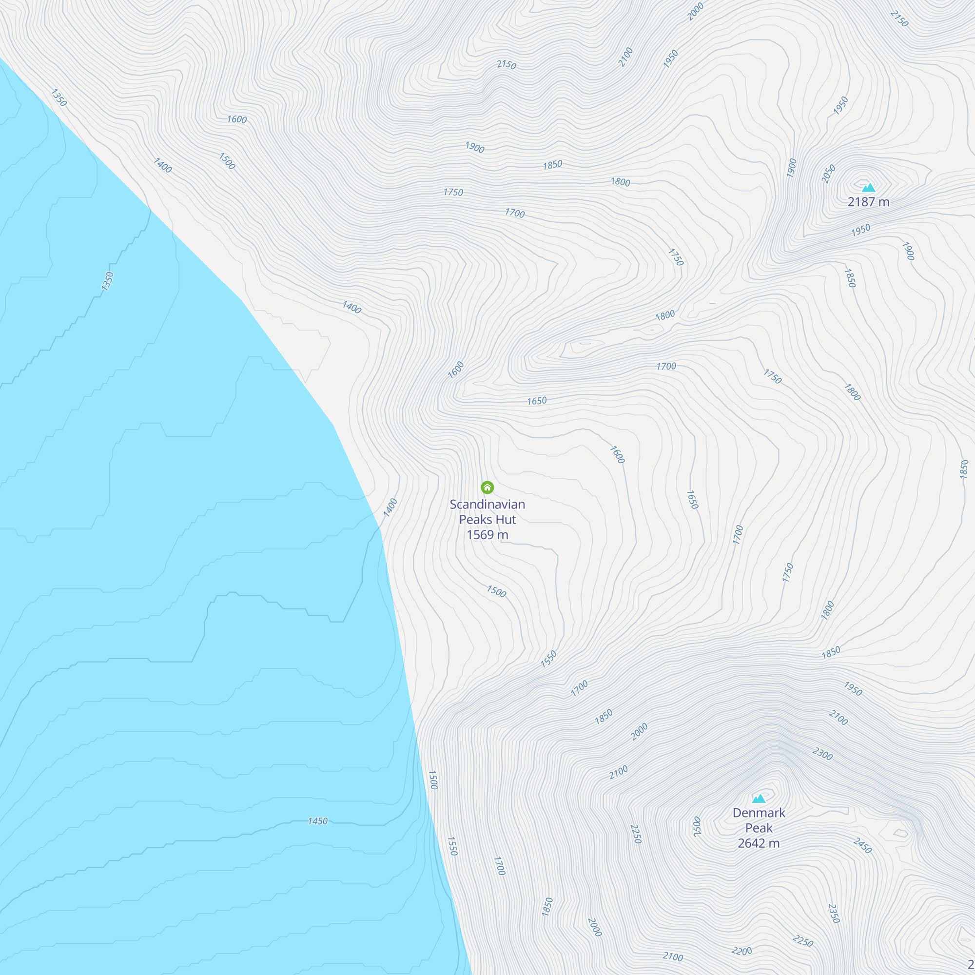 Scandinavian Peaks Hut map