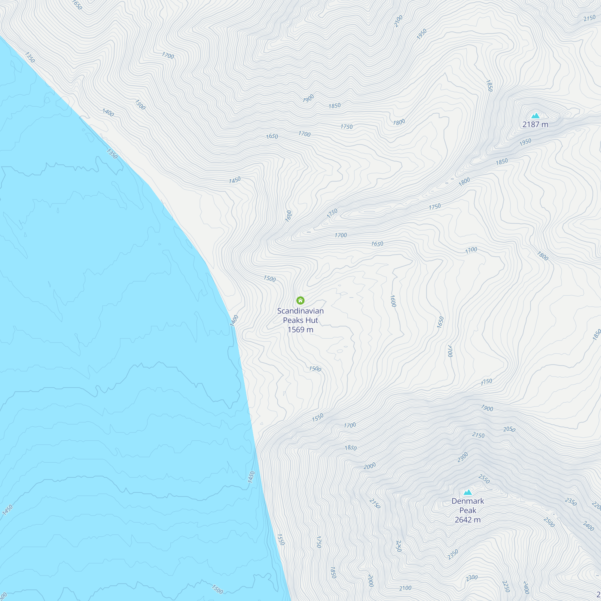 Scandinavian Peaks Hut map