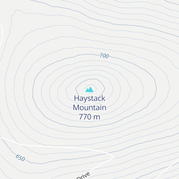 Map of Haystack Mountain