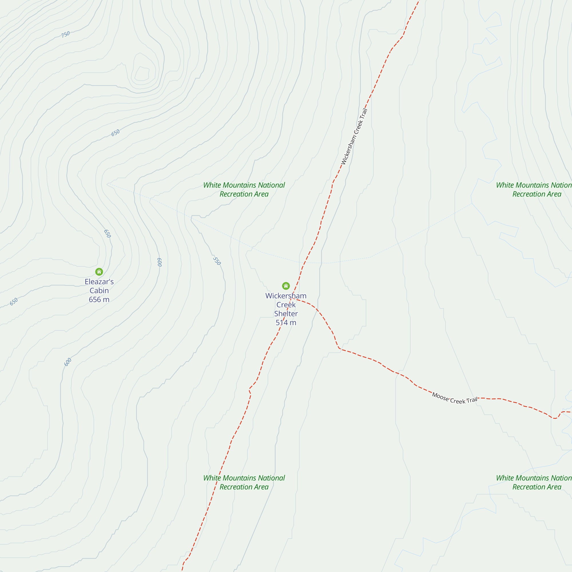 Wickersham Creek Shelter map