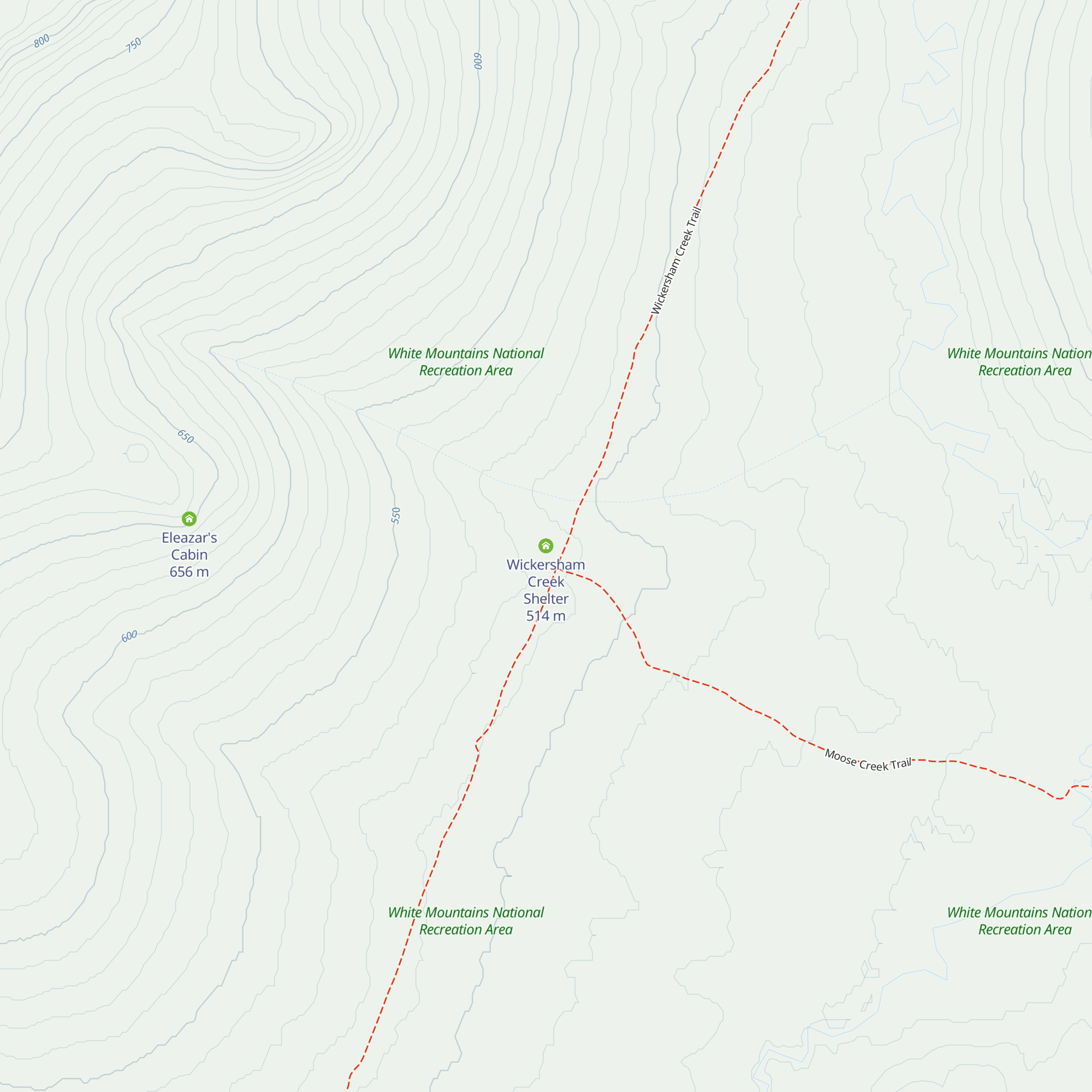 Wickersham Creek Shelter map