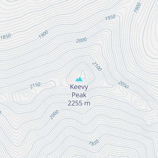 Map of Keevy Peak