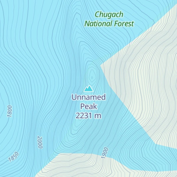 Map of Unnamed Peak
