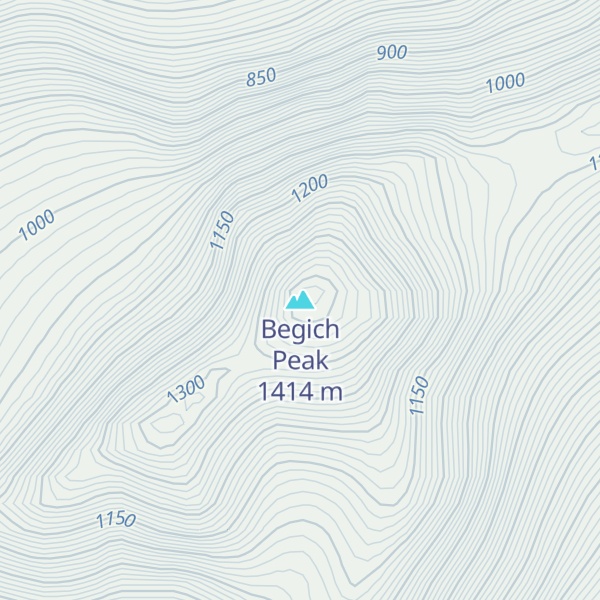 Map of Begich Peak