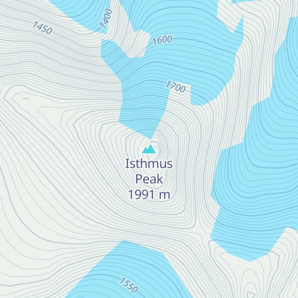 Map of Isthmus Peak
