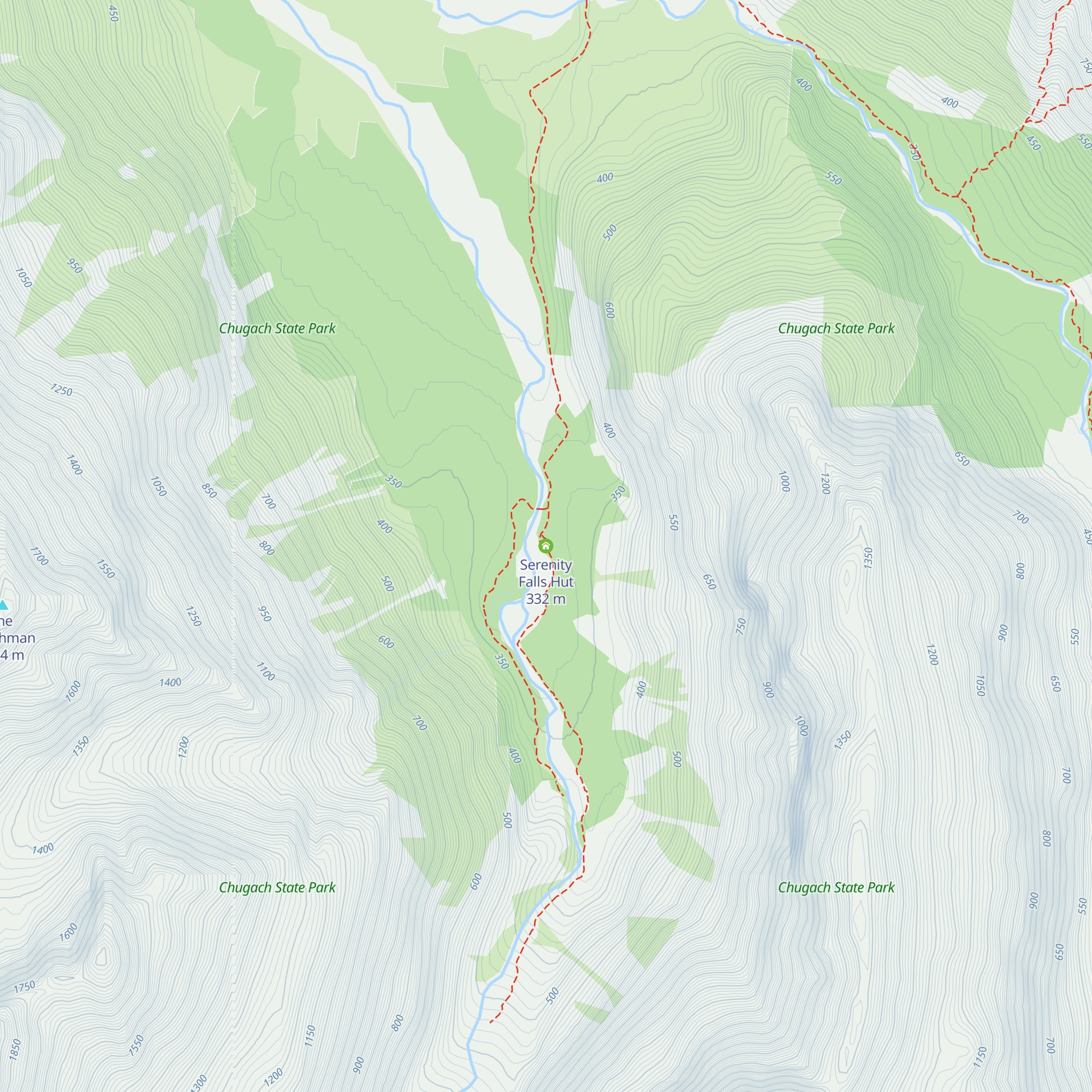 Serenity Falls Hut map