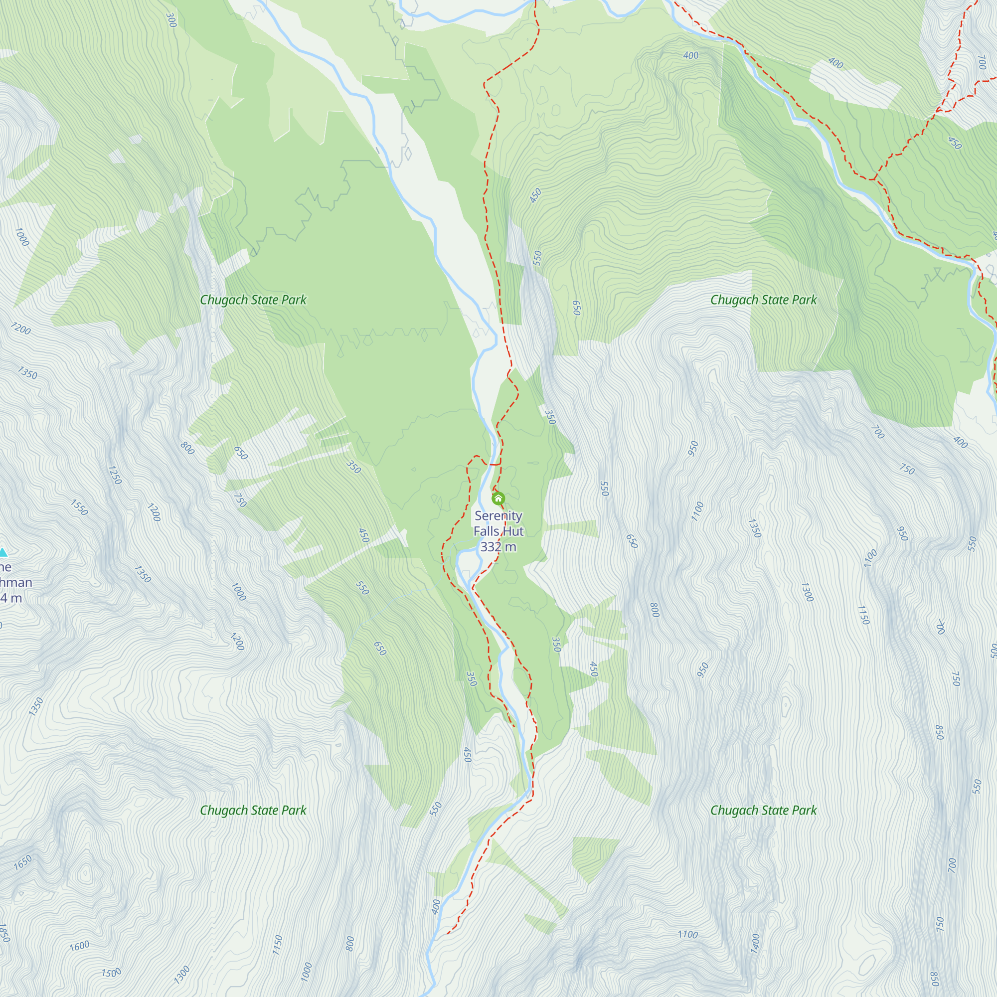 Serenity Falls Hut map