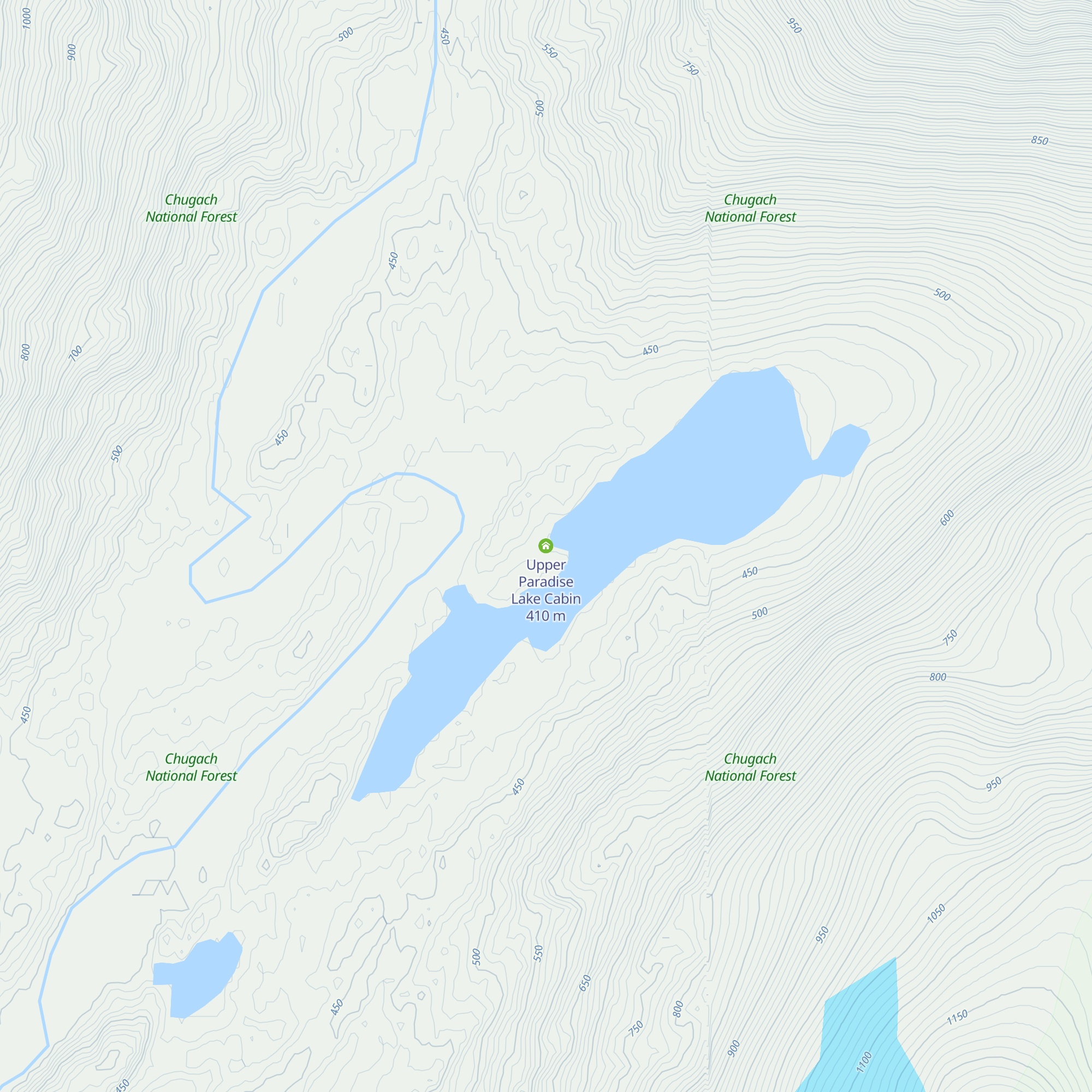 Upper Paradise Lake Cabin map