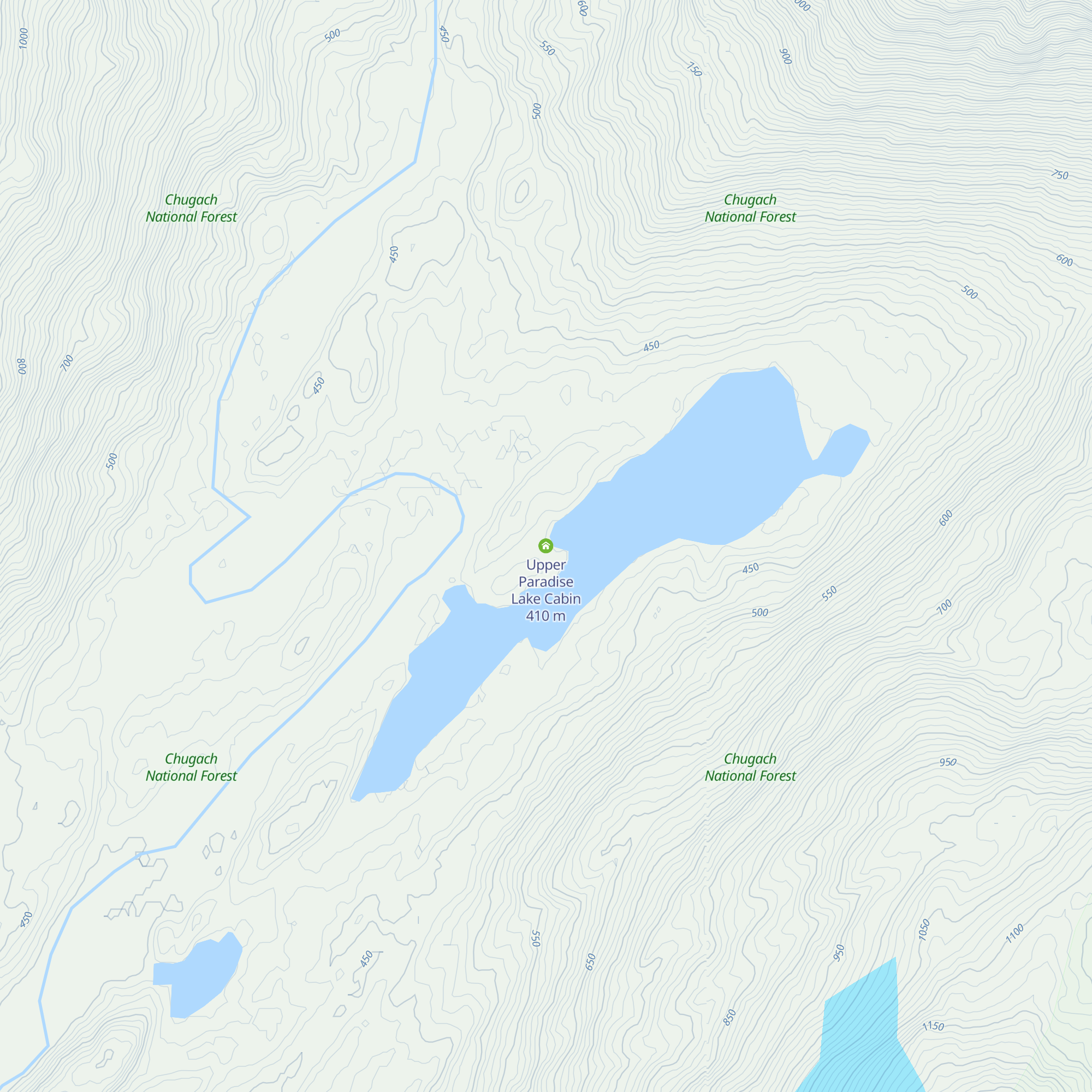 Upper Paradise Lake Cabin map