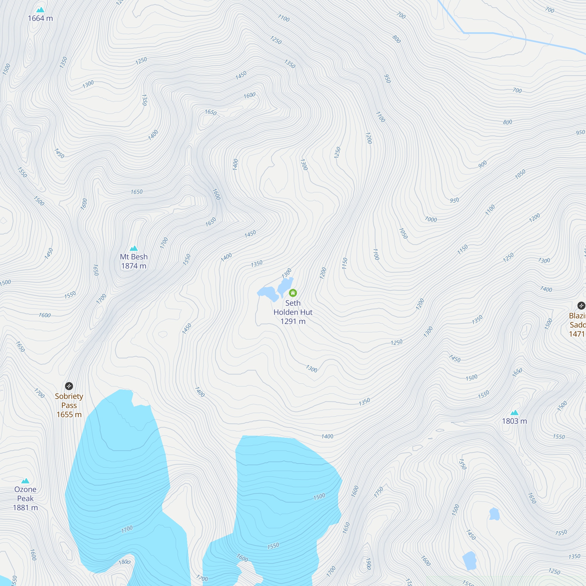 Seth Holden Hut map