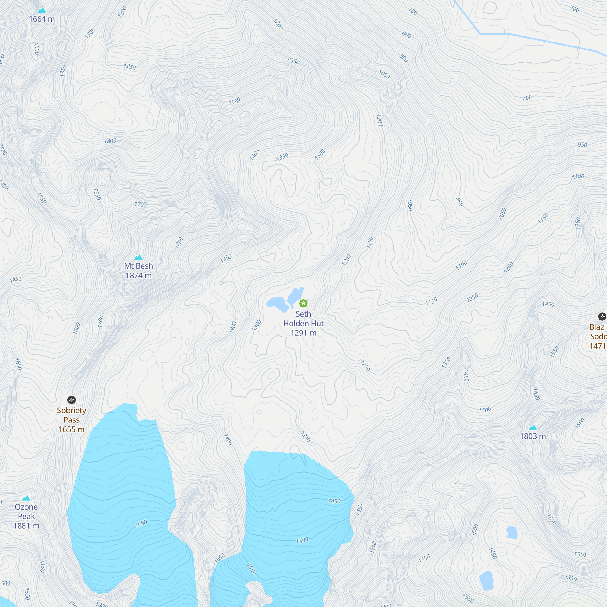 Seth Holden Hut map