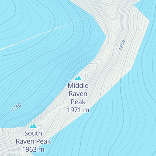 Map of Middle Raven Peak