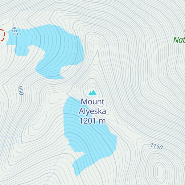 Map of Mount Alyeska