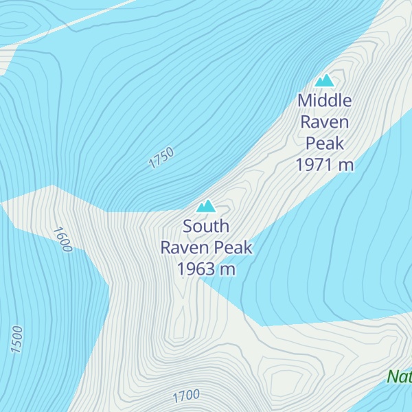 Map of South Raven Peak