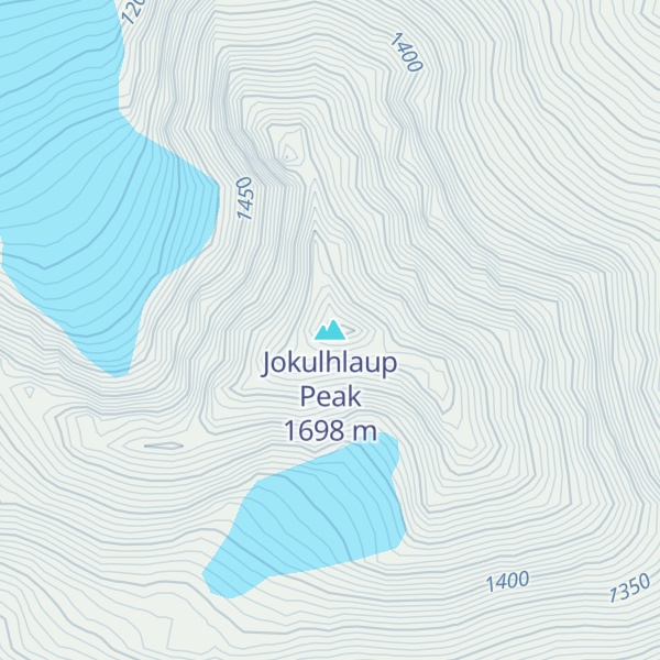 Map of Jokulhlaup Peak