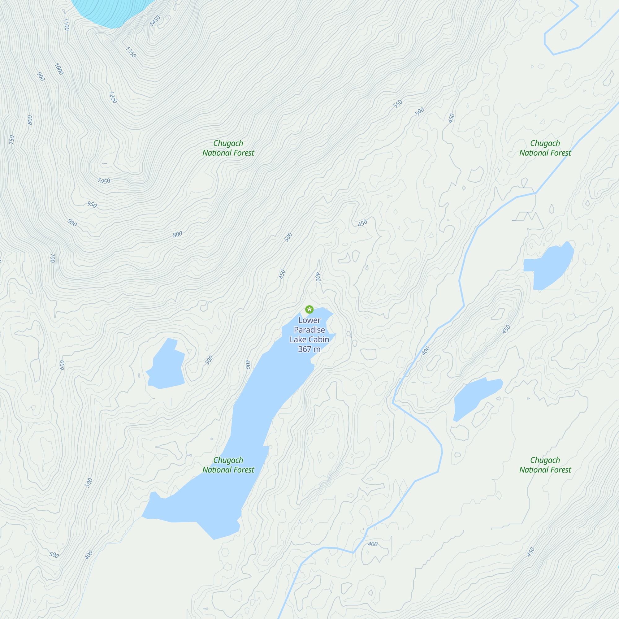 Lower Paradise Lake Cabin map