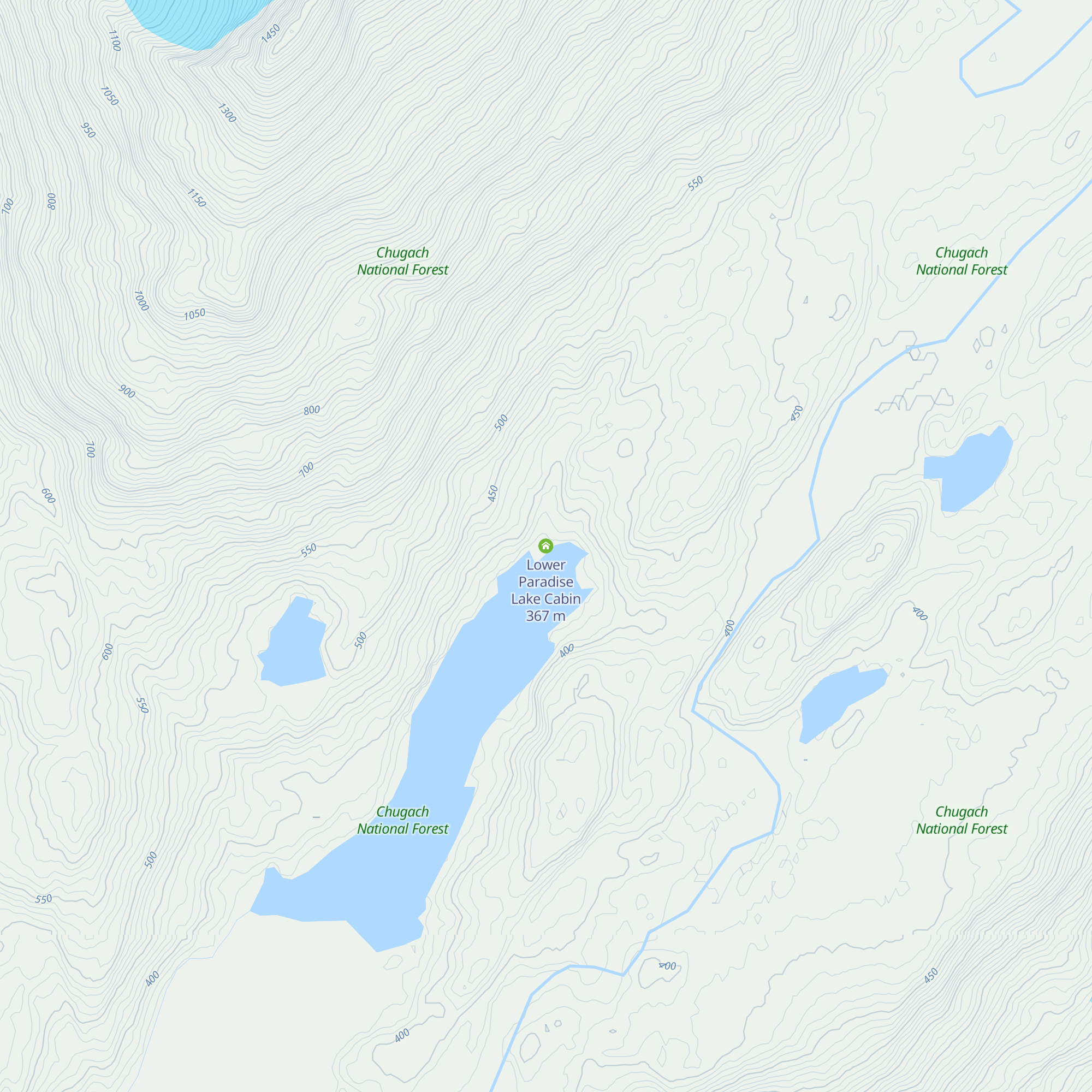 Lower Paradise Lake Cabin map