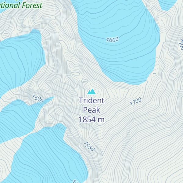 Map of Trident Peak